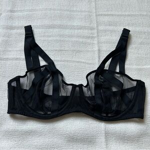 Victoria's Secret Black Unlined Strappy Lace Bra 32D
